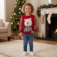 NX756: Kids Christmas Bear Jumper (1-7 Years, SEE DESC)